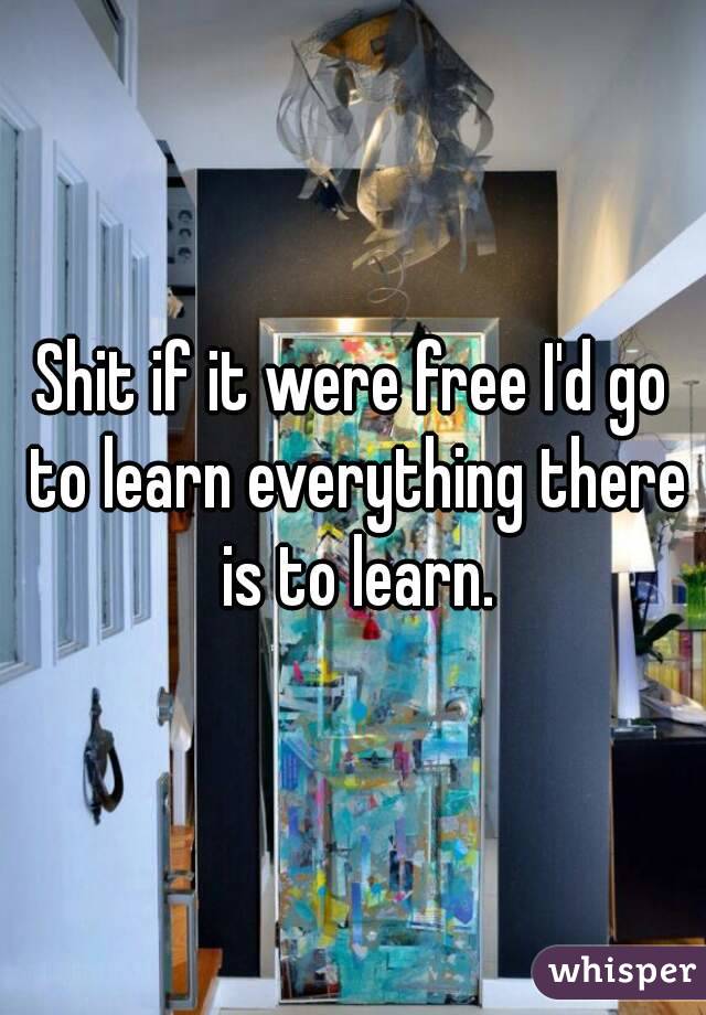 Shit if it were free I'd go to learn everything there is to learn.