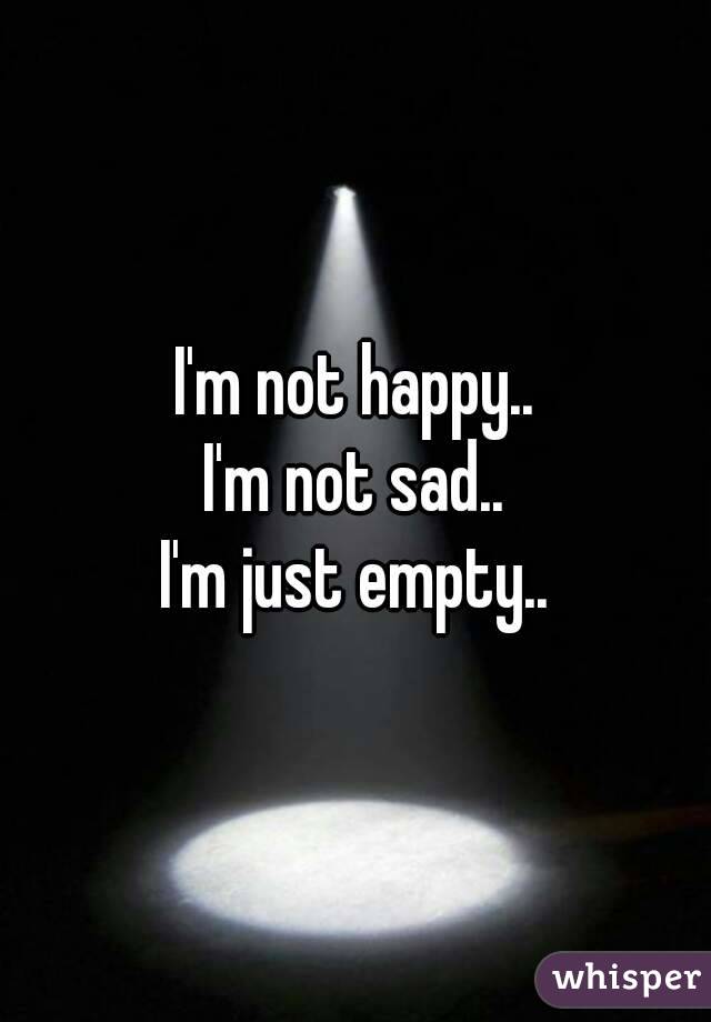 I'm not happy..
I'm not sad..
I'm just empty..