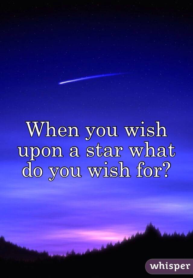 When you wish upon a star what do you wish for? 