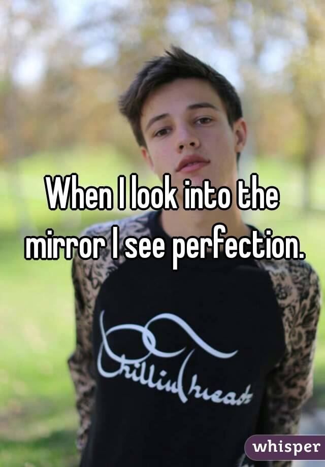When I look into the mirror I see perfection.