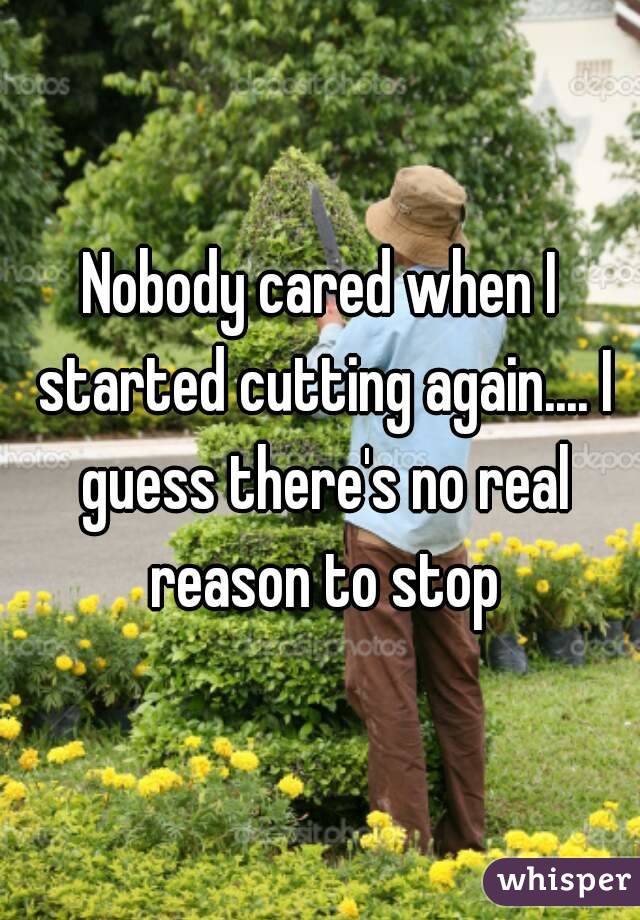 Nobody cared when I started cutting again.... I guess there's no real reason to stop