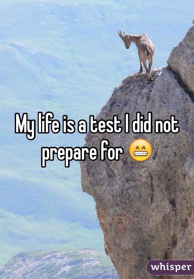 My life is a test I did not prepare for 😁