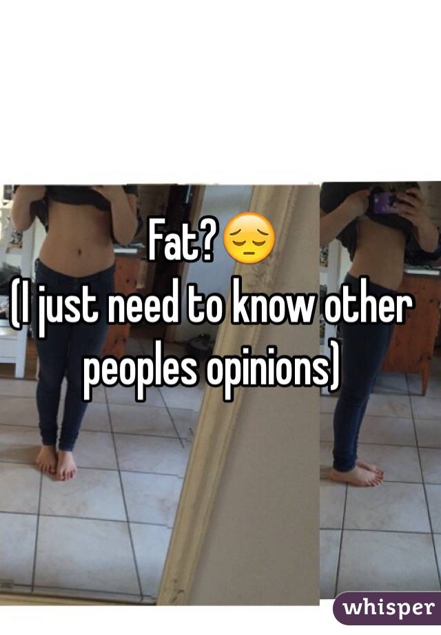 Fat?😔 
(I just need to know other peoples opinions)