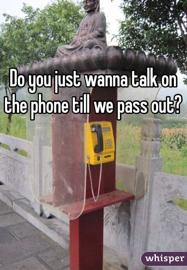Do you just wanna talk on the phone till we pass out? 
