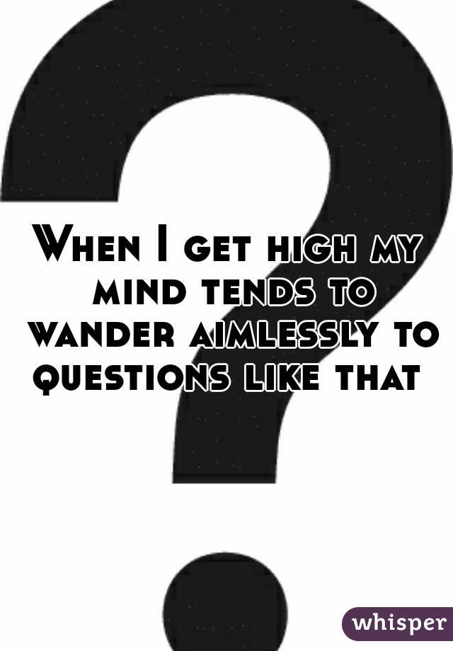When I get high my mind tends to wander aimlessly to questions like that 