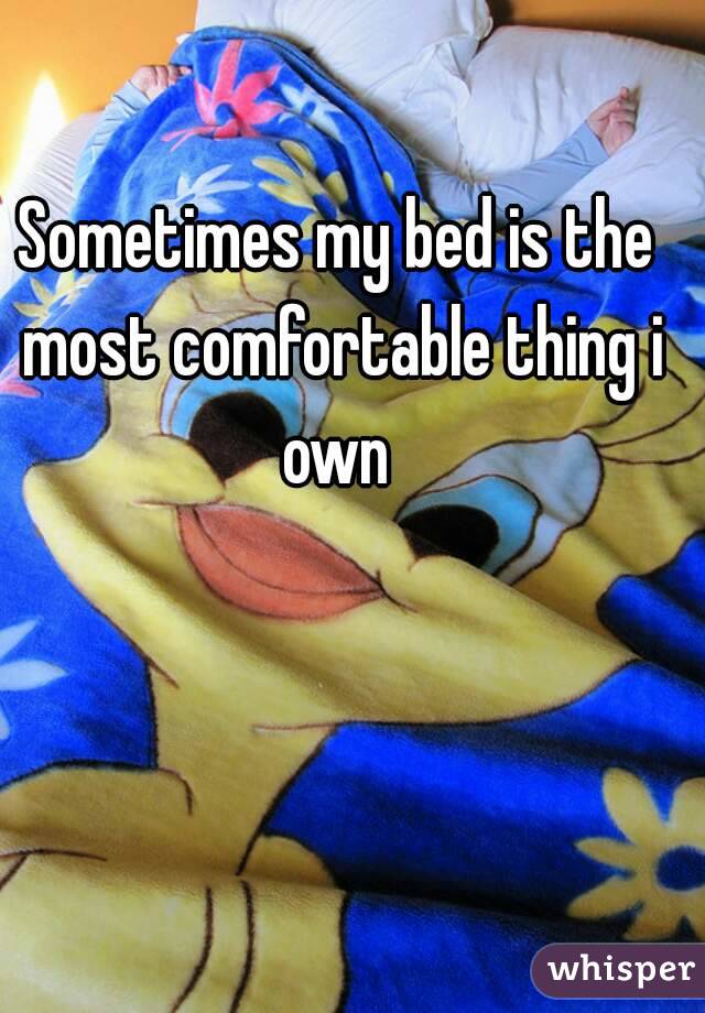 Sometimes my bed is the most comfortable thing i own 