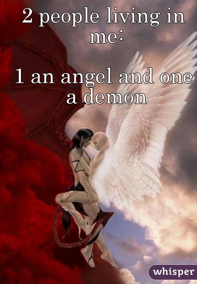 2 people living in me:

1 an angel and one a demon