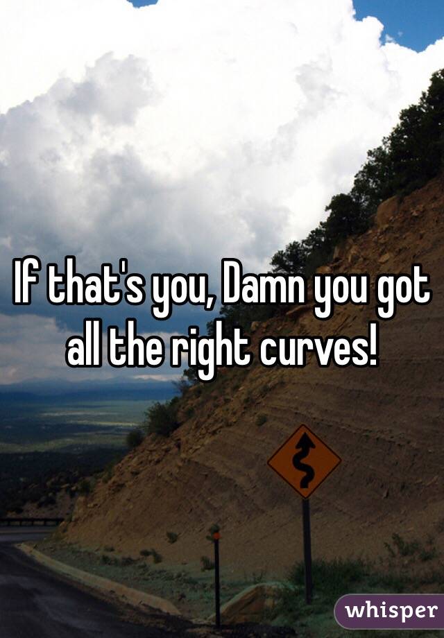 If that's you, Damn you got all the right curves!