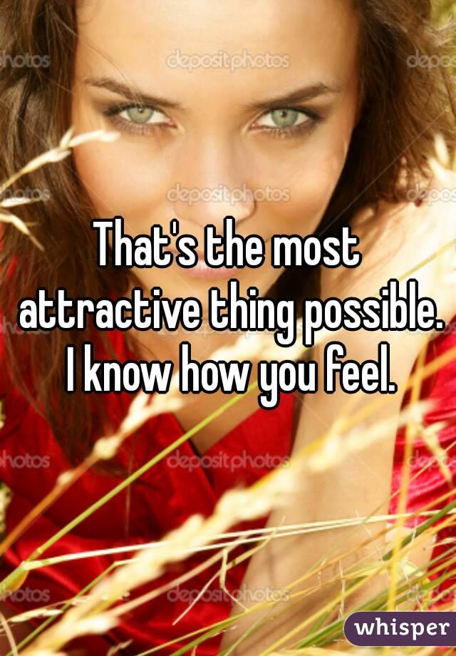 That's the most attractive thing possible. I know how you feel.