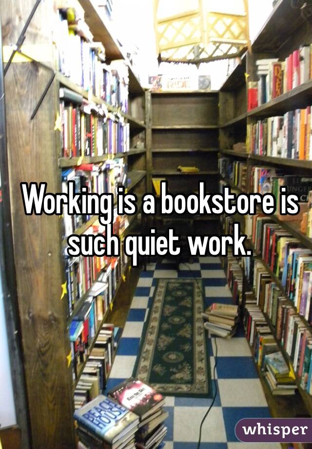 Working is a bookstore is such quiet work. 