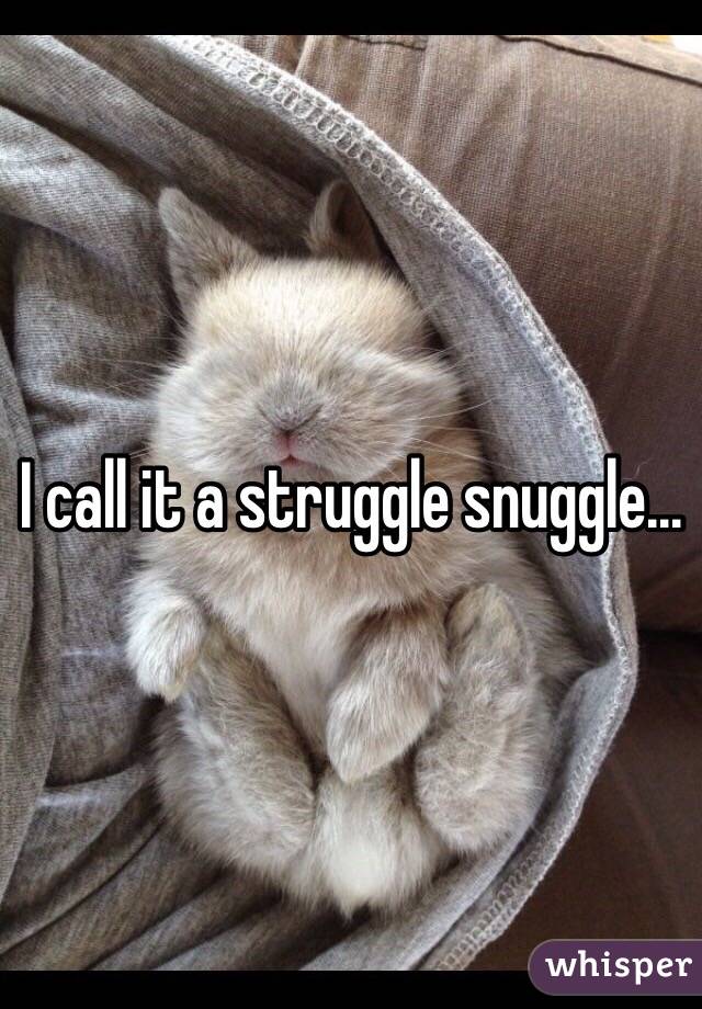 I call it a struggle snuggle...