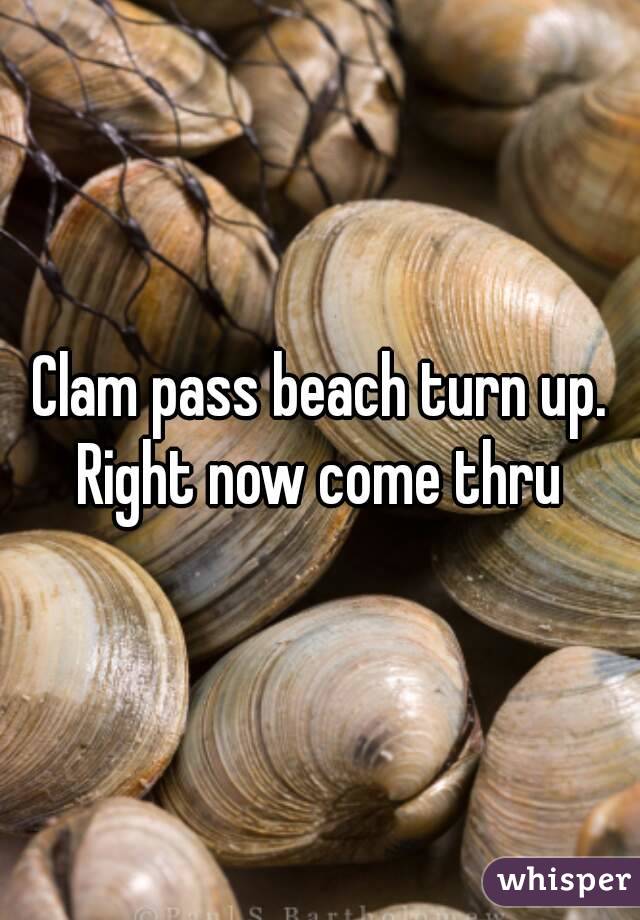 Clam pass beach turn up. Right now come thru 