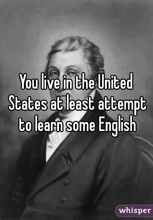 You live in the United States at least attempt to learn some English