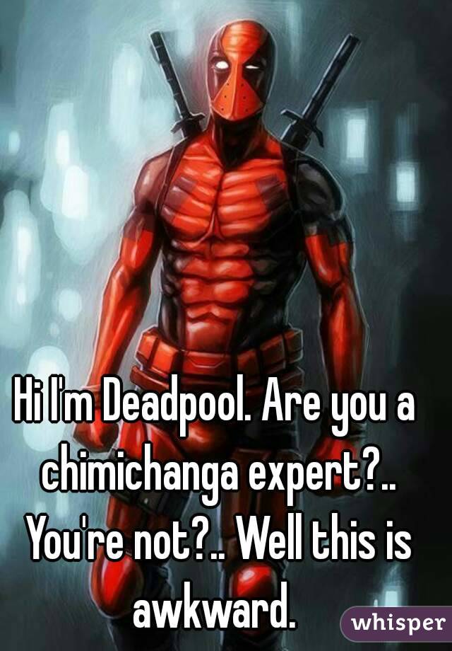 Hi I'm Deadpool. Are you a chimichanga expert?.. You're not?.. Well this is awkward. 