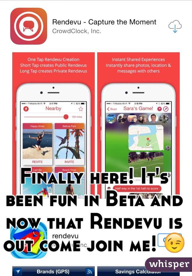 Finally here! It's been fun in Beta and now that Rendevu is out come join me! 😉