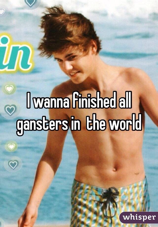 I wanna finished all gansters in  the world 