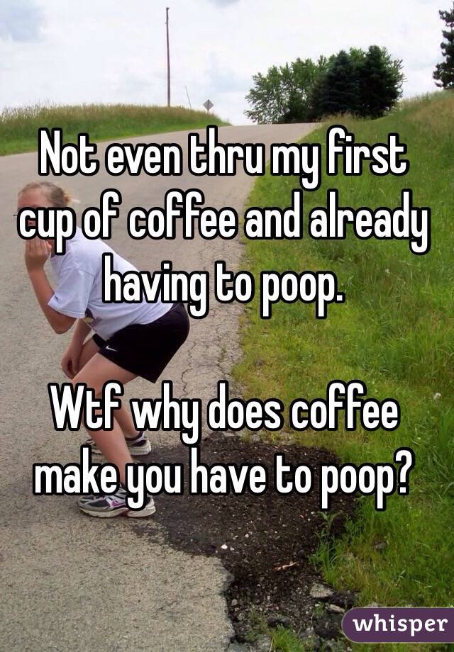 Not even thru my first cup of coffee and already having to poop. 

Wtf why does coffee make you have to poop?