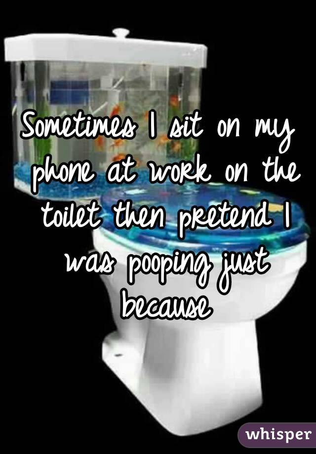 Sometimes I sit on my phone at work on the toilet then pretend I was pooping just because