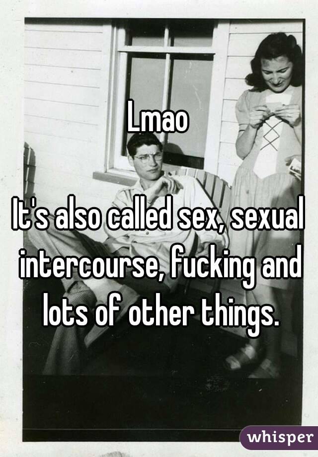 Lmao

It's also called sex, sexual intercourse, fucking and lots of other things.