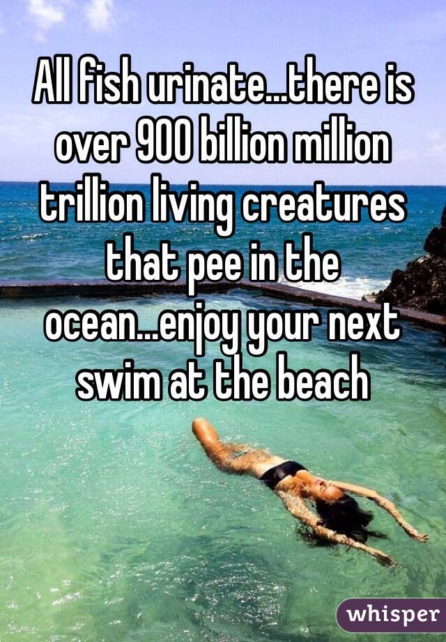 All fish urinate...there is over 900 billion million trillion living creatures that pee in the ocean...enjoy your next swim at the beach