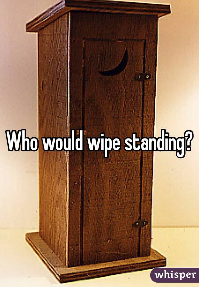 Who would wipe standing?
