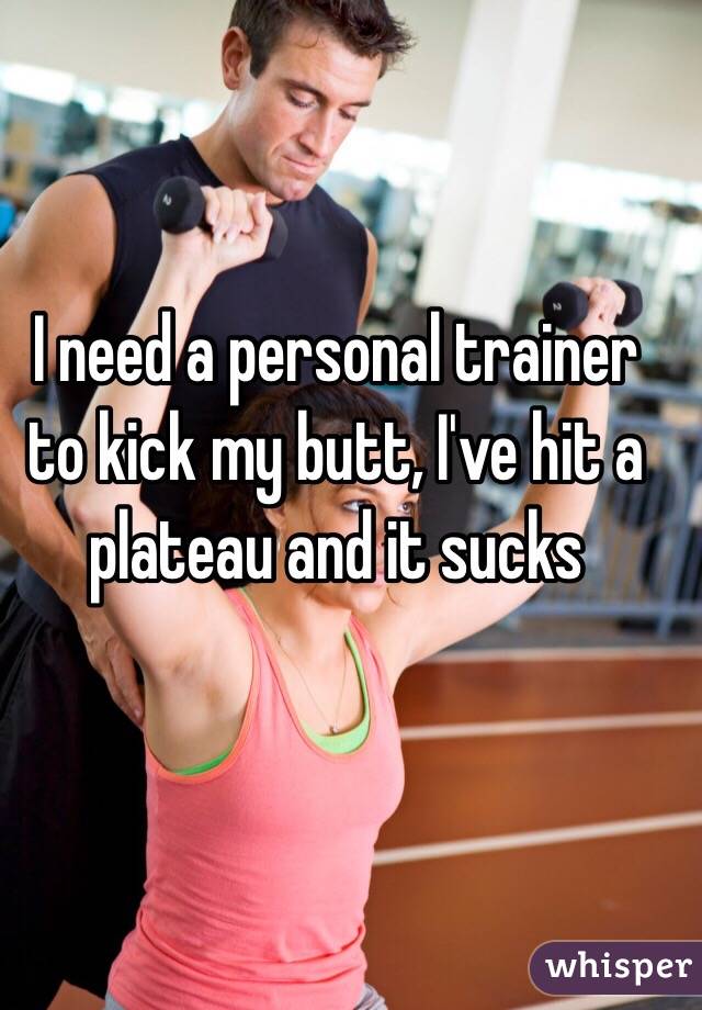 I need a personal trainer to kick my butt, I've hit a plateau and it sucks