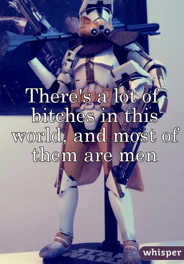 There's a lot of bitches in this world, and most of them are men