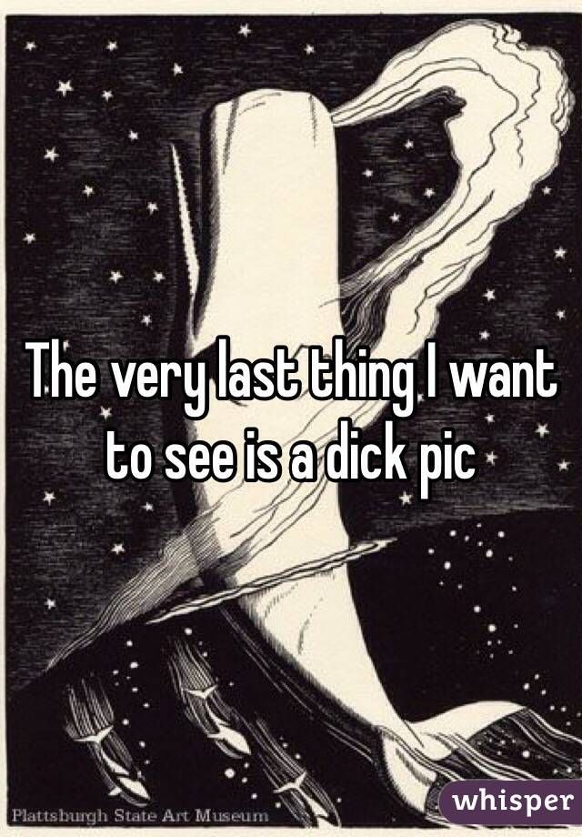 The very last thing I want to see is a dick pic