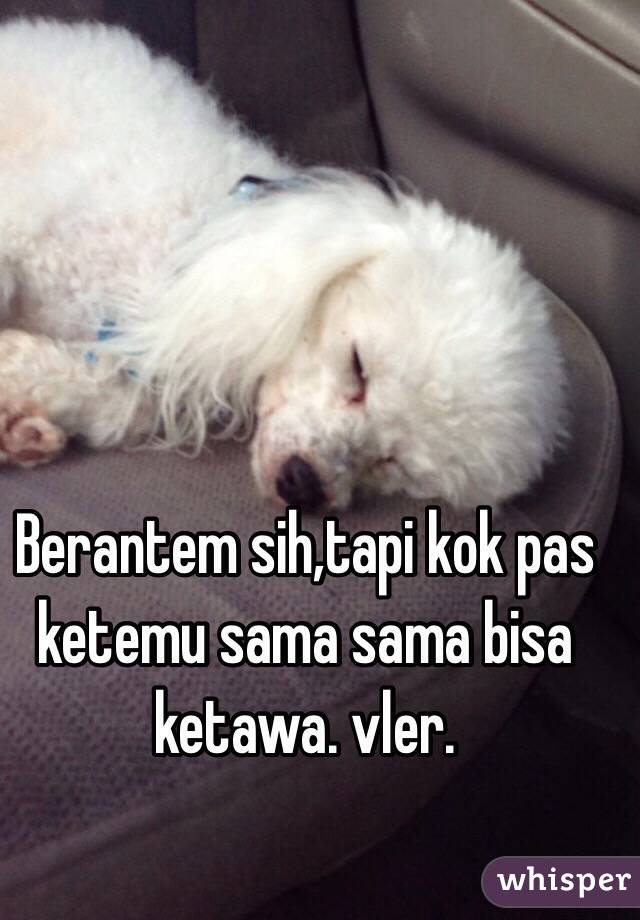 Berantem sih,tapi kok pas ketemu sama sama bisa ketawa. vler.