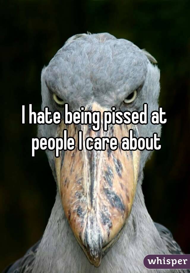 I hate being pissed at people I care about