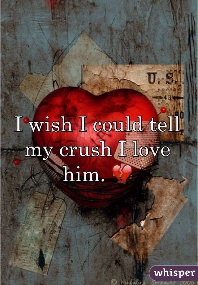 I wish I could tell my crush I love him. 💔