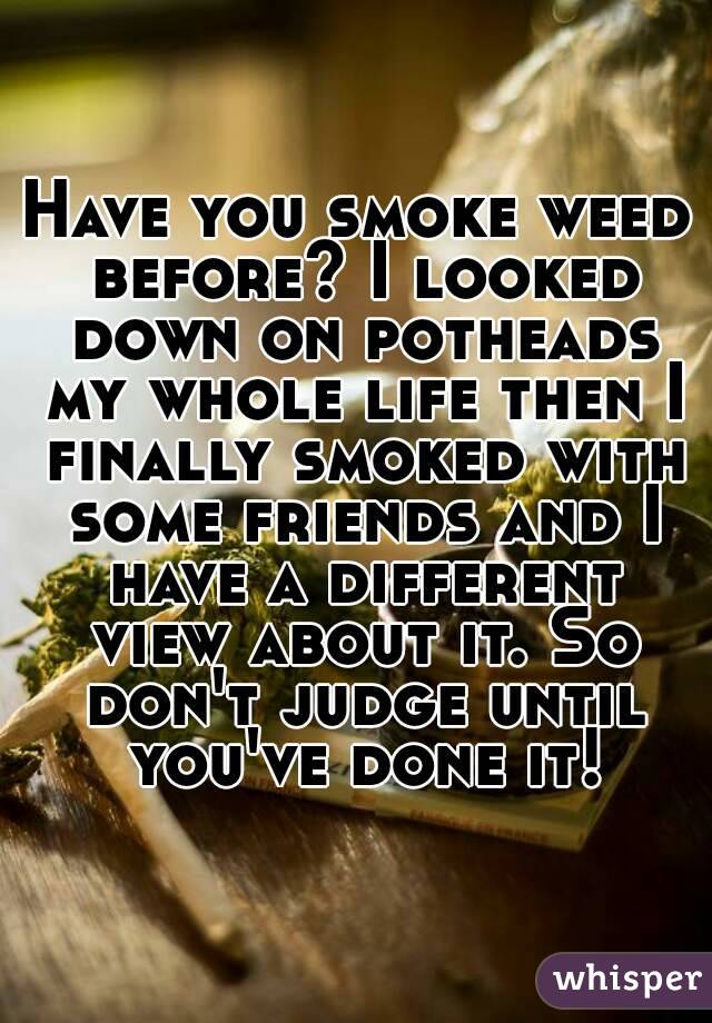 Have you smoke weed before? I looked down on potheads my whole life then I finally smoked with some friends and I have a different view about it. So don't judge until you've done it!