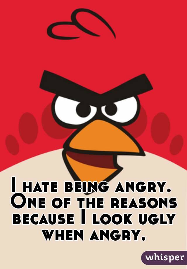 I hate being angry. One of the reasons because I look ugly when angry.