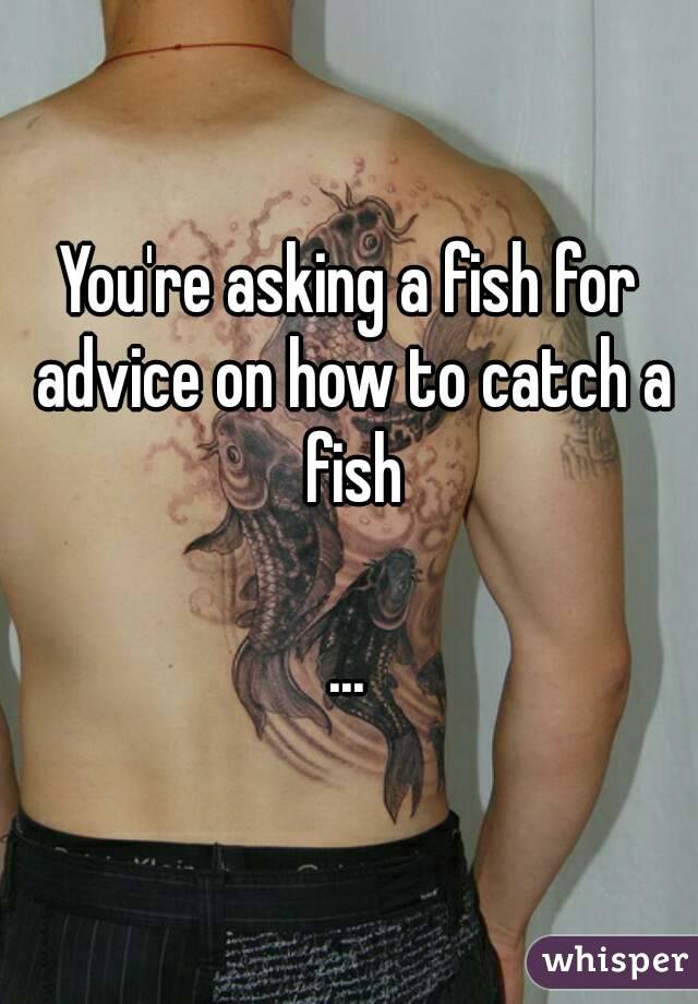 You're asking a fish for advice on how to catch a fish

...