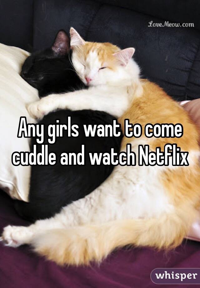 Any girls want to come cuddle and watch Netflix 