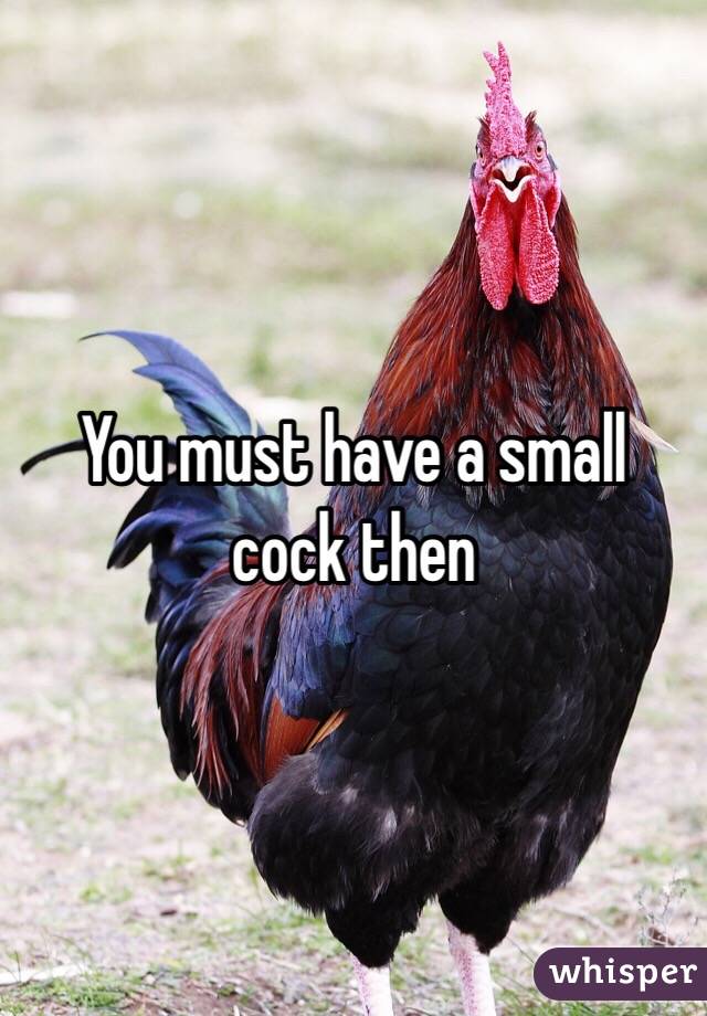 You must have a small cock then 