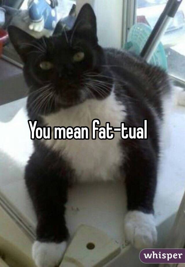 You mean fat-tual