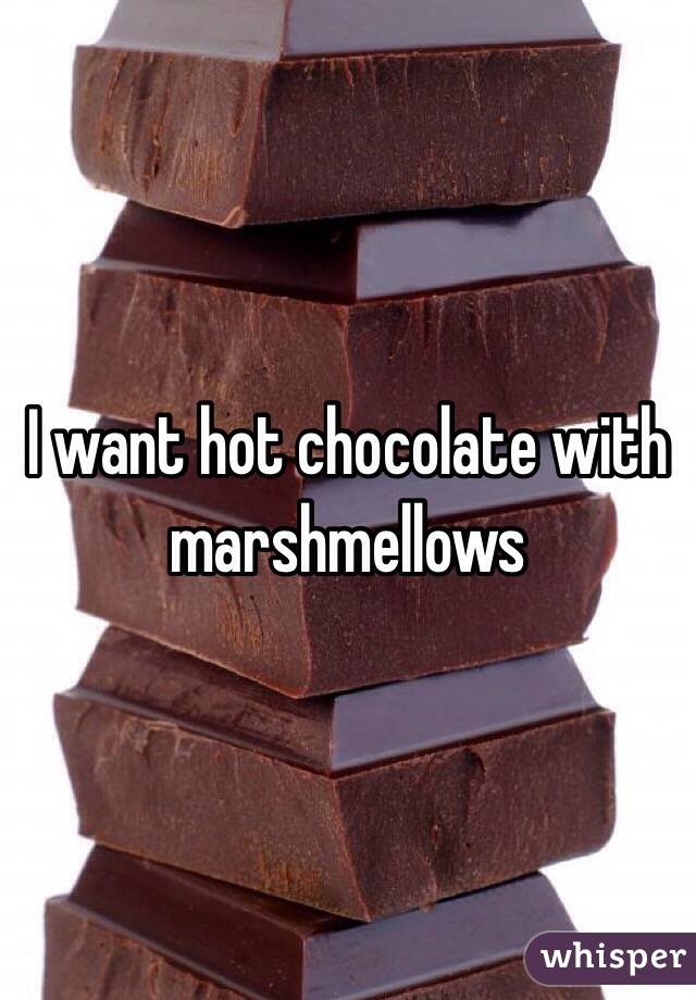 I want hot chocolate with marshmellows 