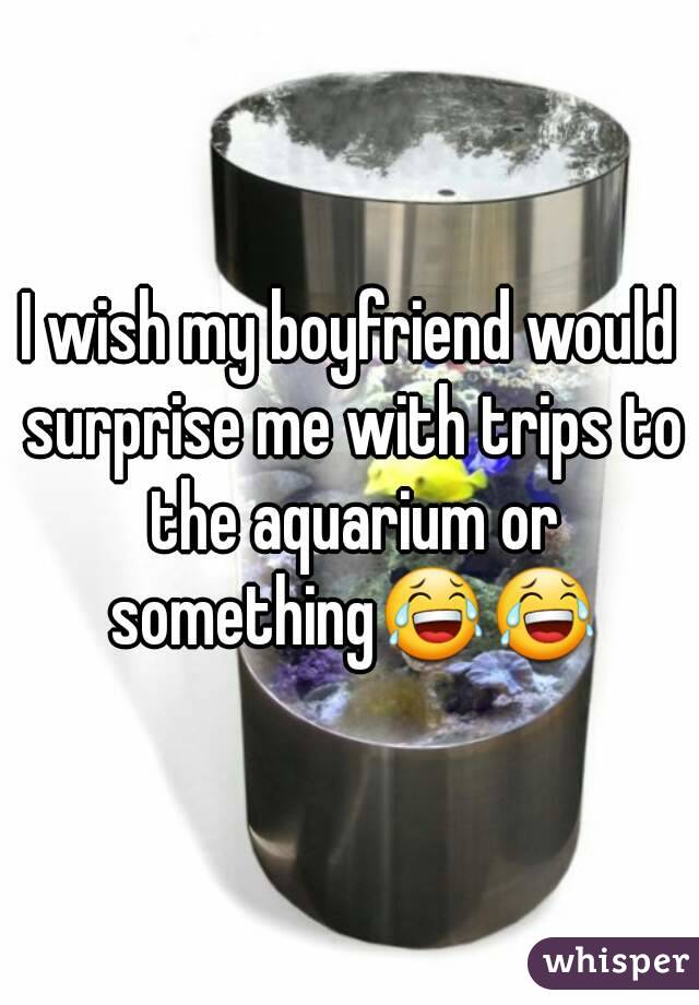 I wish my boyfriend would surprise me with trips to the aquarium or something😂😂