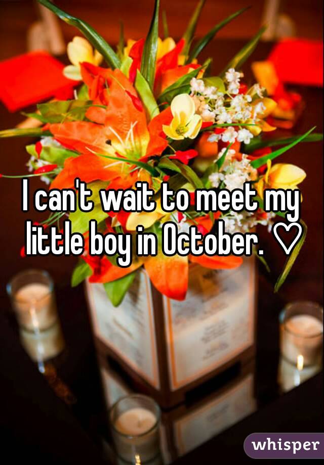I can't wait to meet my little boy in October. ♡