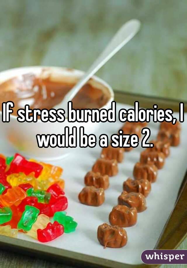 If stress burned calories, I would be a size 2.