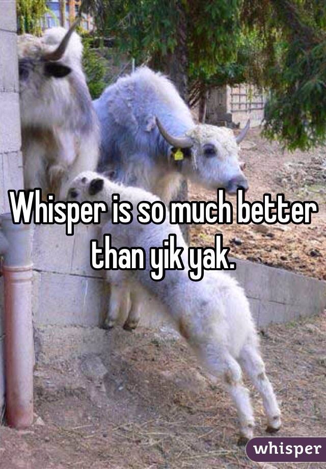 Whisper is so much better than yik yak. 