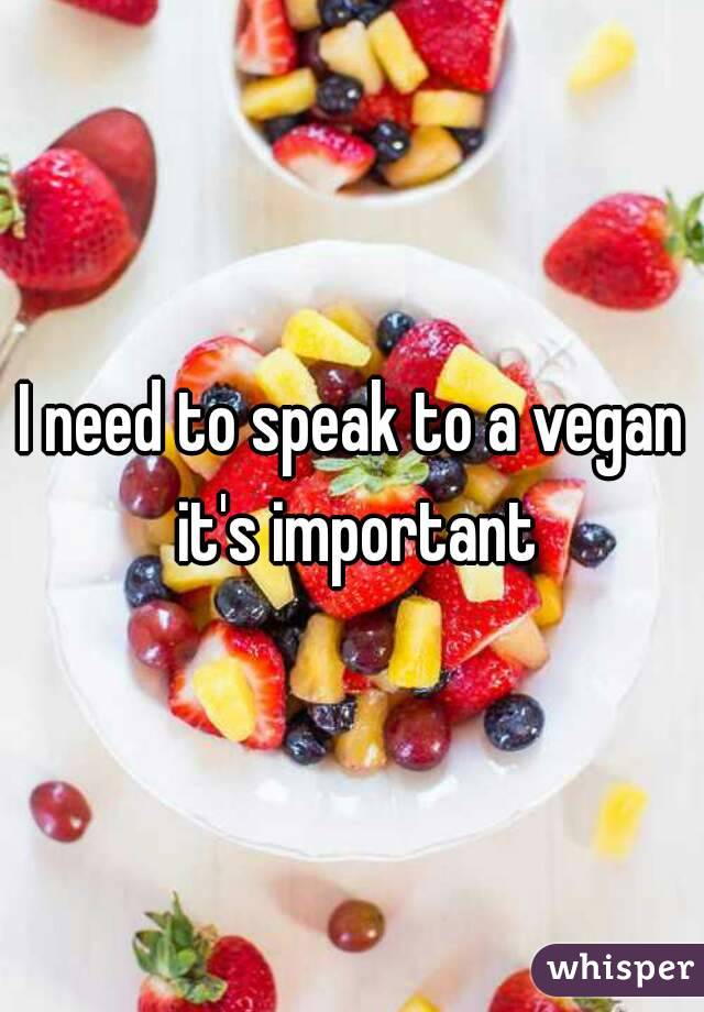 I need to speak to a vegan it's important