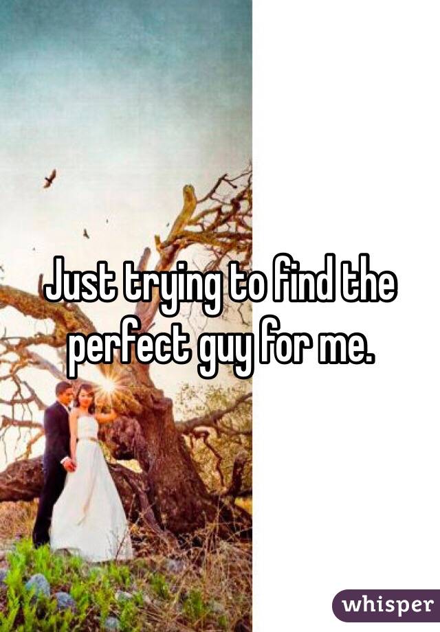 Just trying to find the perfect guy for me. 
