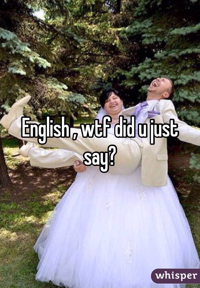 English , wtf did u just say?