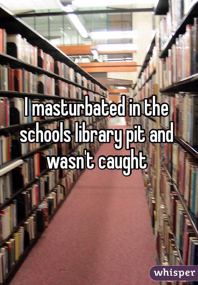 I masturbated in the schools library pit and wasn't caught