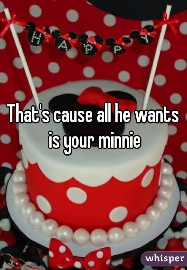 That's cause all he wants is your minnie