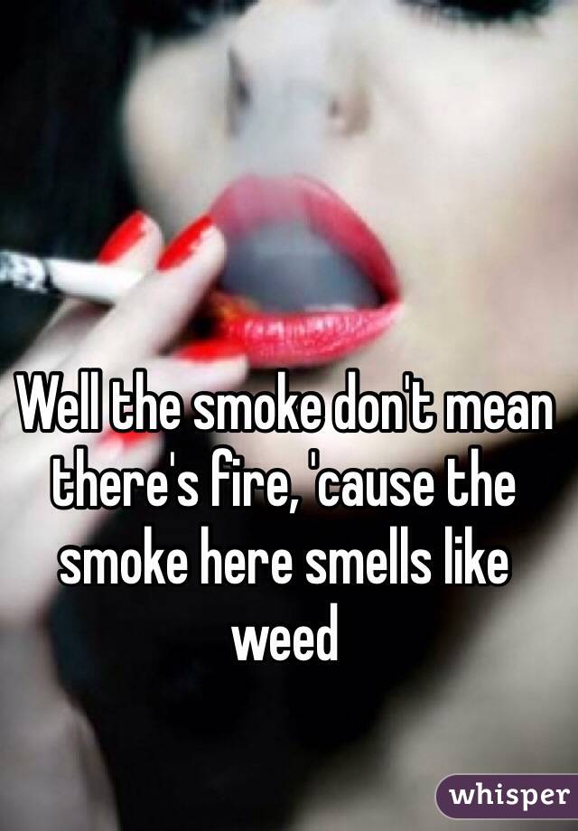 Well the smoke don't mean there's fire, 'cause the smoke here smells like weed