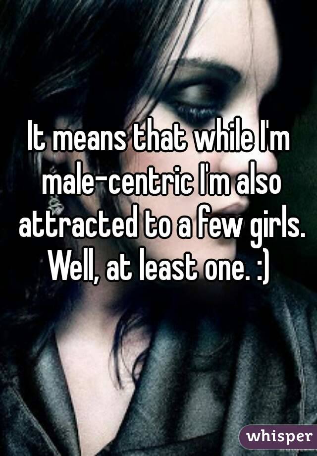 It means that while I'm male-centric I'm also attracted to a few girls. Well, at least one. :) 