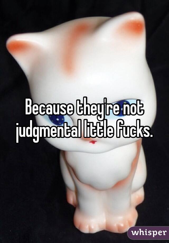 Because they're not judgmental little fucks.  